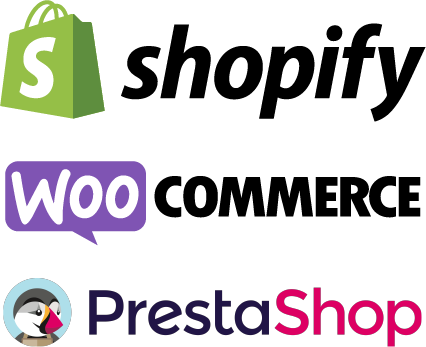 logos tiendas en linea prestashop woocommerce shopify